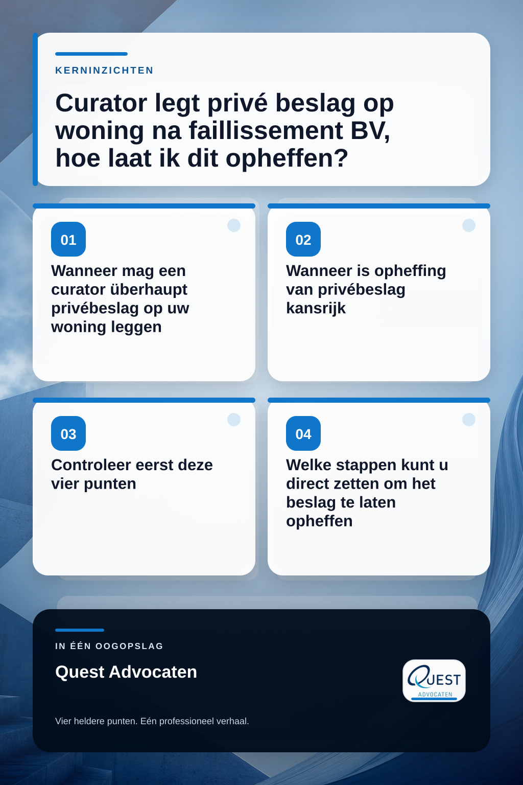 Curator legt privé beslag op woning na faillissement BV, hoe laat ik dit opheffen? infographic