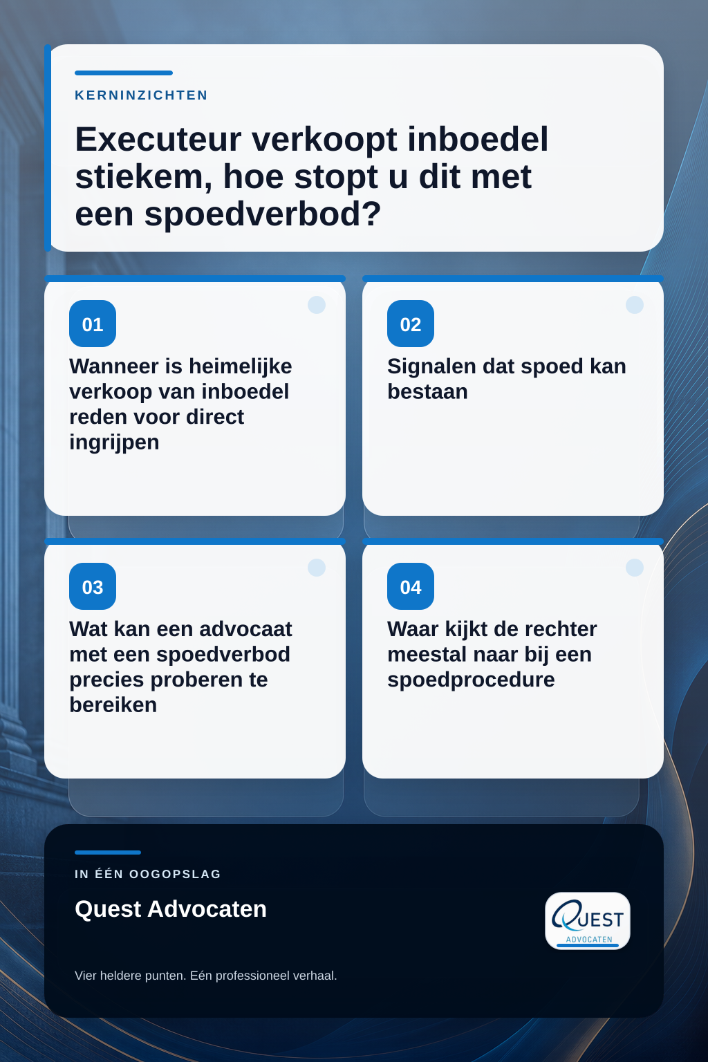 Executeur verkoopt inboedel stiekem, hoe stopt u dit met een spoedverbod? infographic