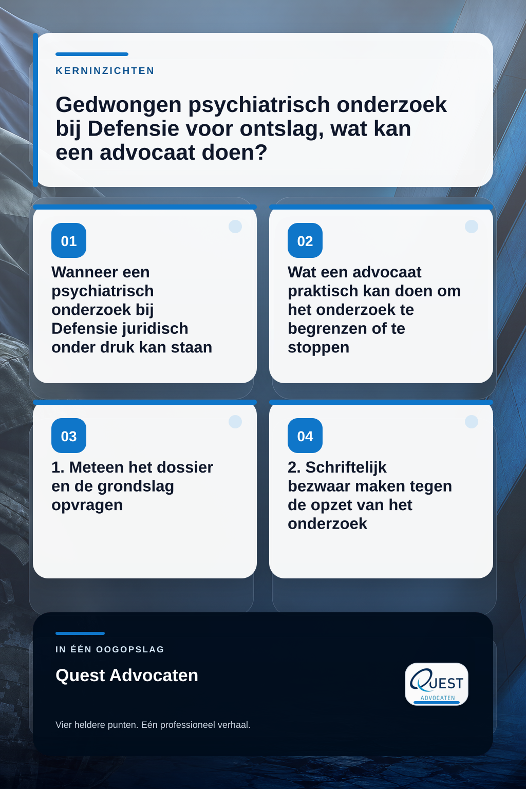 Gedwongen psychiatrisch onderzoek bij Defensie voor ontslag, wat kan een advocaat doen? infographic