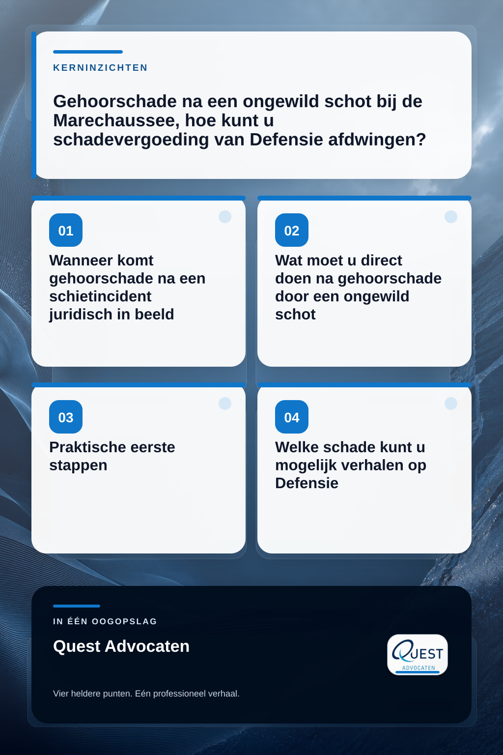 Gehoorschade na een ongewild schot bij de Marechaussee, hoe kunt u schadevergoeding van Defensie afdwingen? infographic
