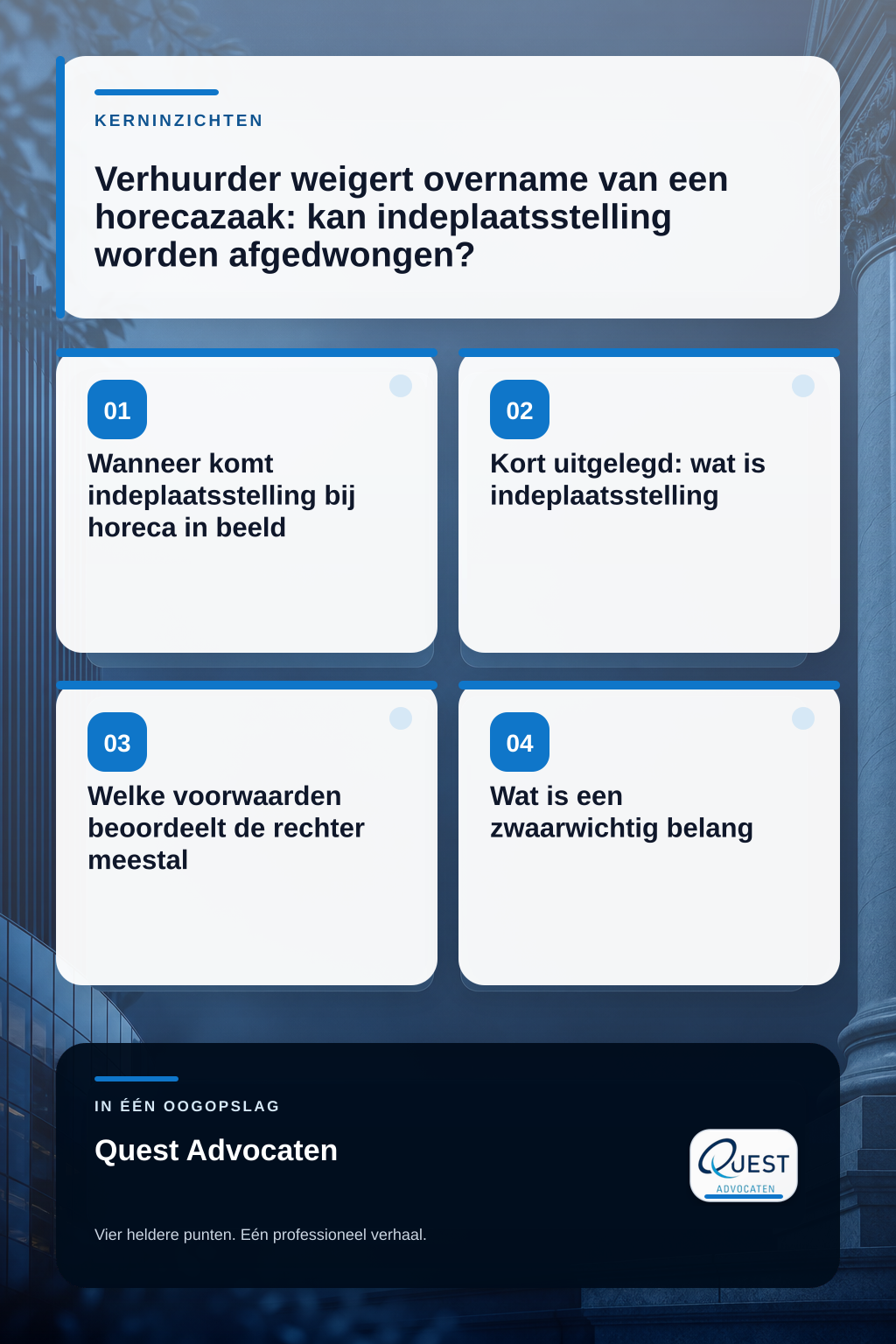 Verhuurder weigert overname van een horecazaak: kan indeplaatsstelling worden afgedwongen? infographic