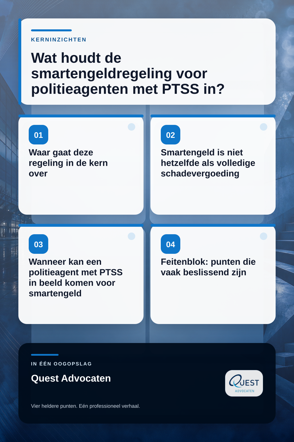 Wat houdt de smartengeldregeling voor politieagenten met PTSS in? infographic
