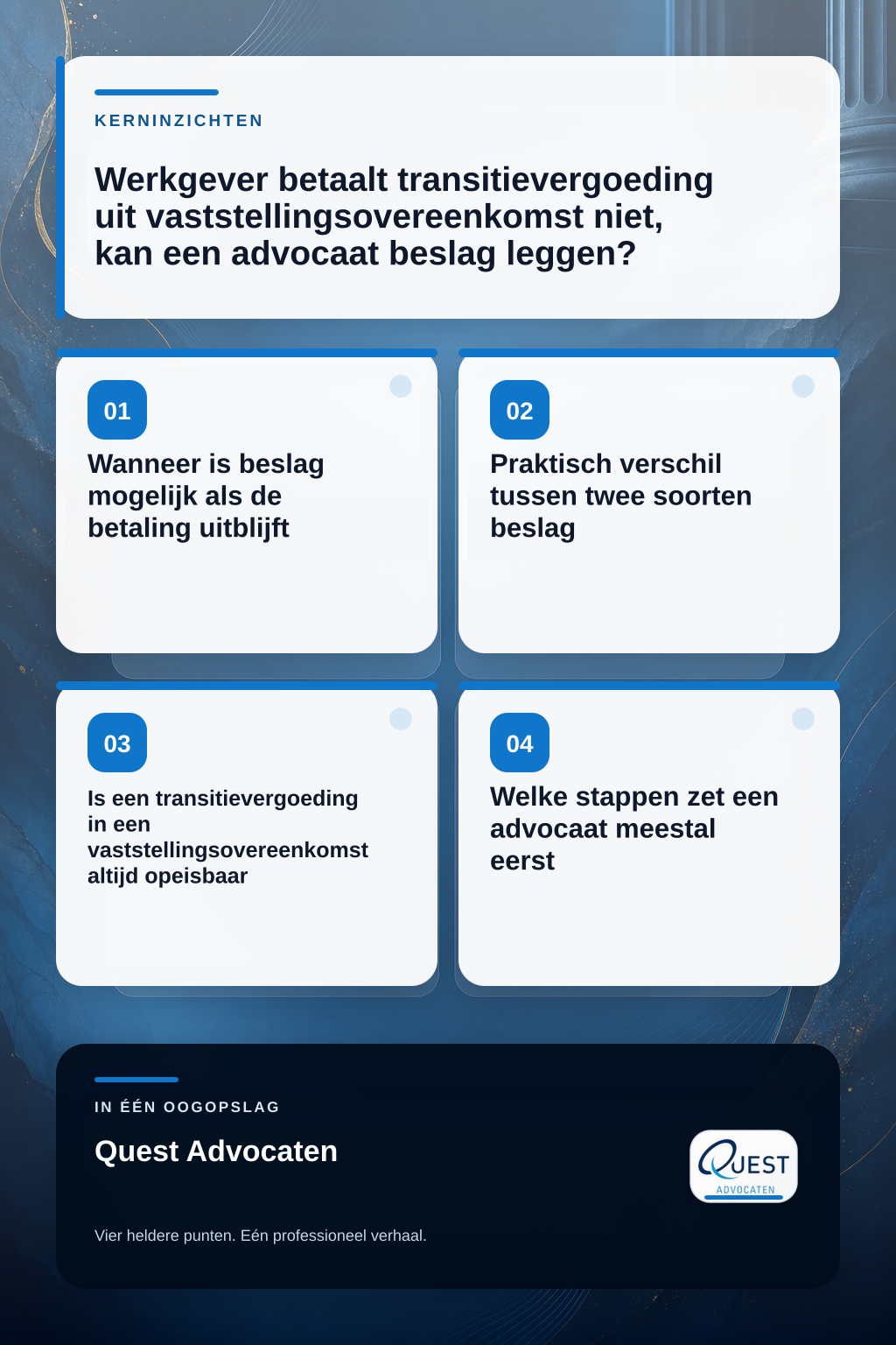 Werkgever betaalt transitievergoeding uit vaststellingsovereenkomst niet, kan een advocaat beslag leggen? infographic