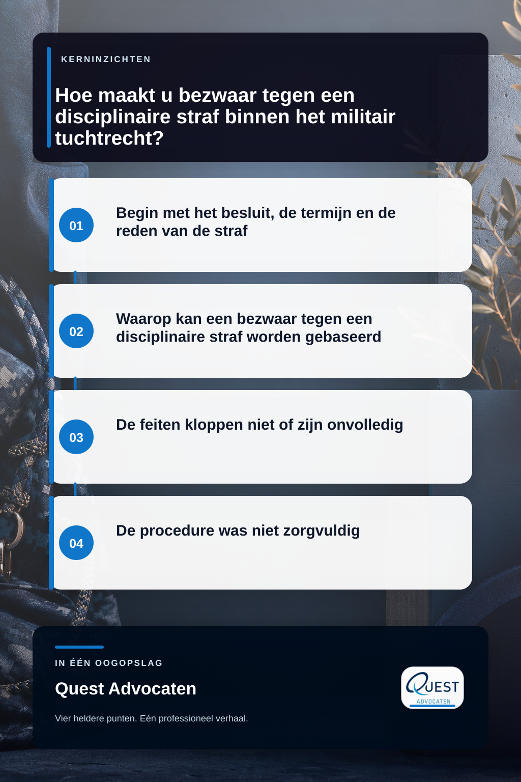 Hoe maakt u bezwaar tegen een disciplinaire straf binnen het militair tuchtrecht? infographic