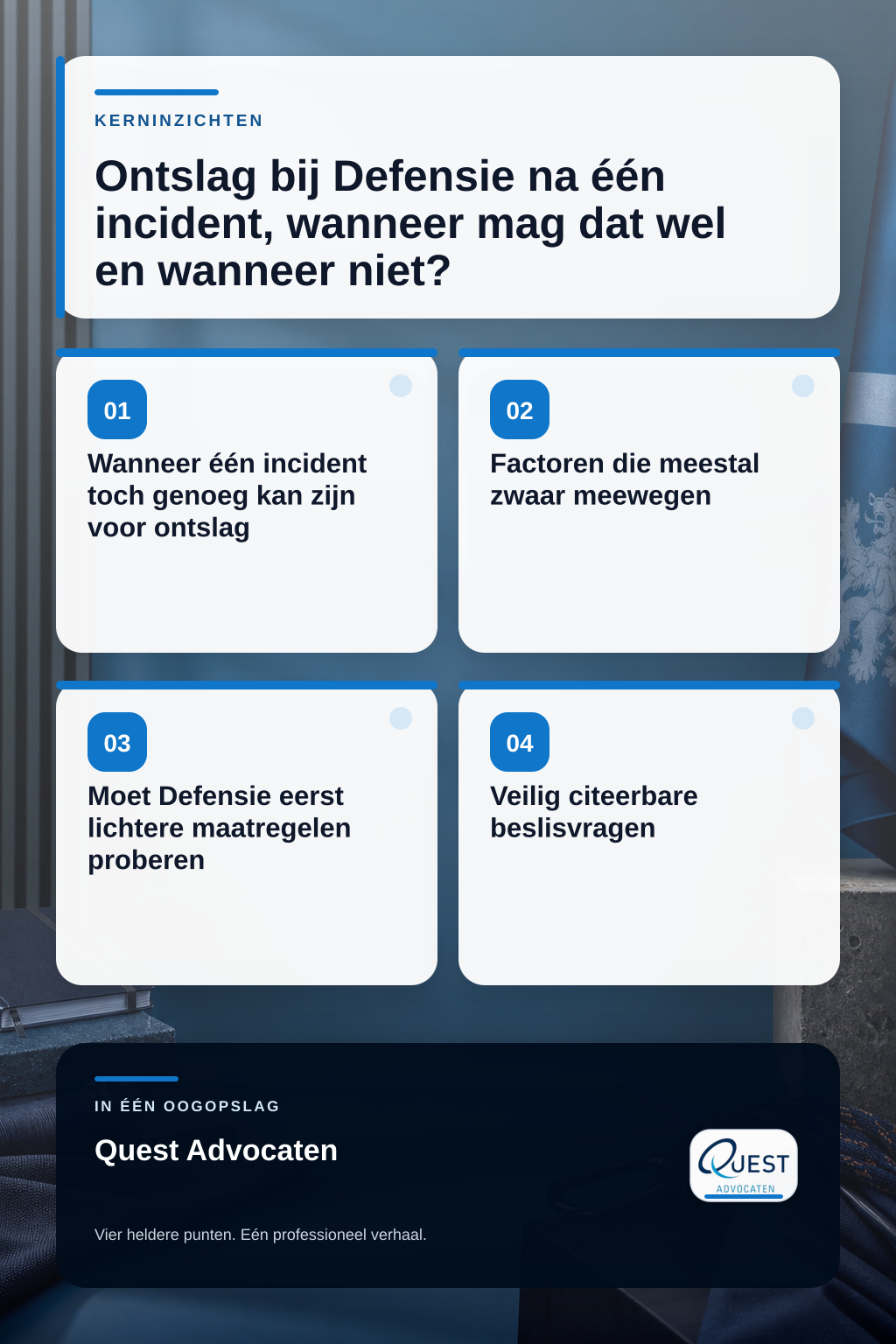Ontslag bij Defensie na één incident, wanneer mag dat wel en wanneer niet? infographic