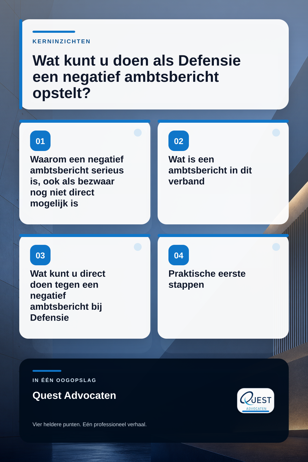 Wat kunt u doen als Defensie een negatief ambtsbericht opstelt? infographic