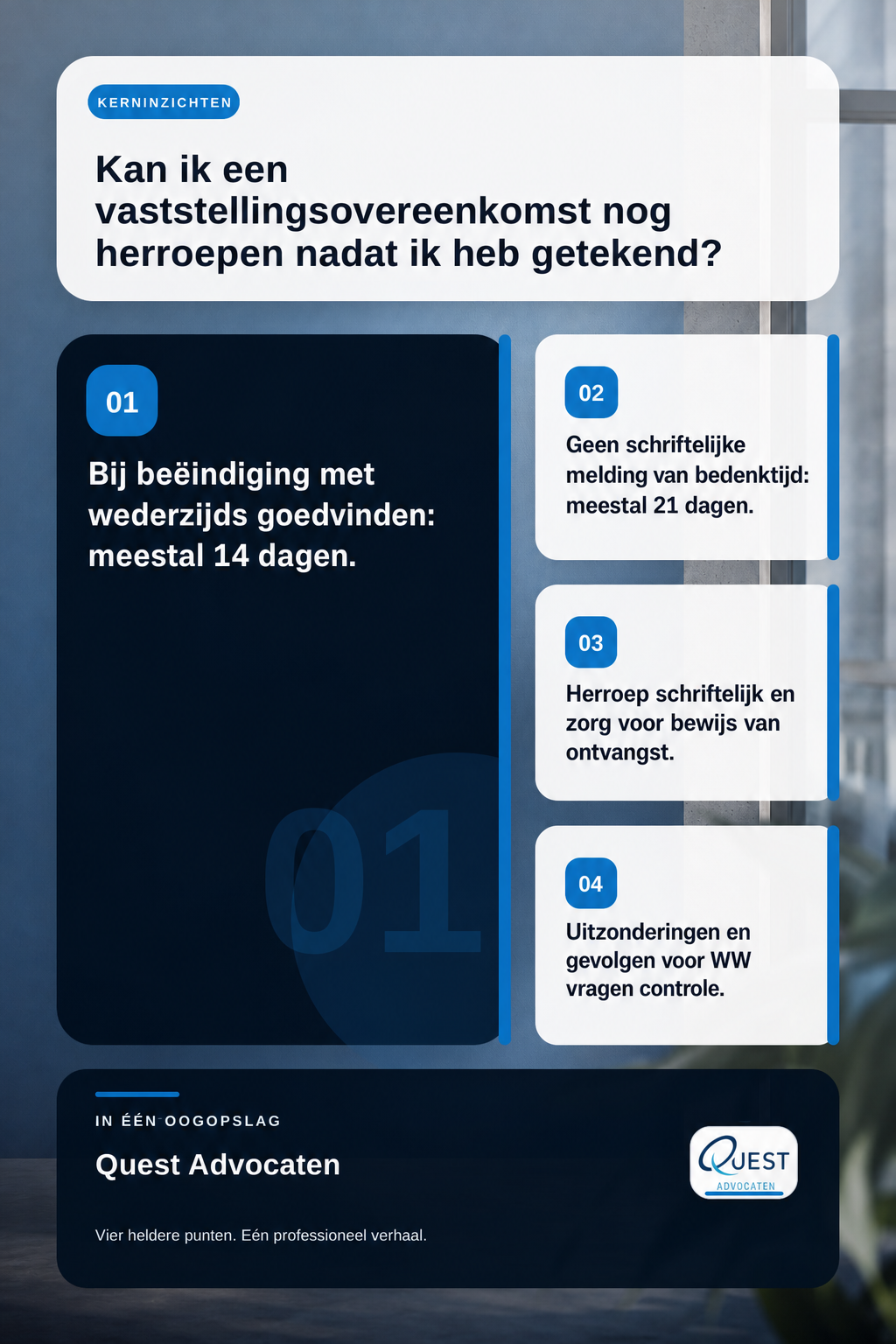Kan ik een vaststellingsovereenkomst nog herroepen nadat ik heb getekend? infographic