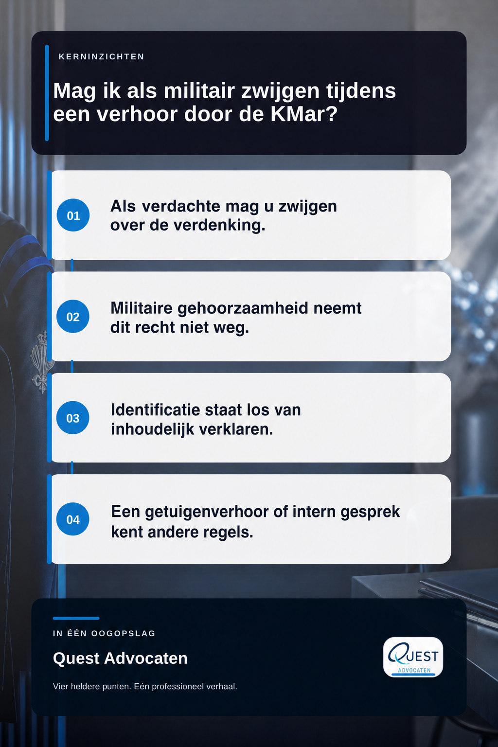 Mag ik als militair zwijgen tijdens een verhoor door de KMar? infographic